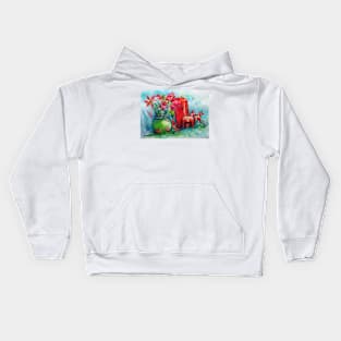 Still life with Poinsettias Kids Hoodie